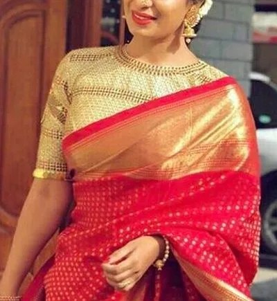 Blouse Neckline Design - Golden Blouse