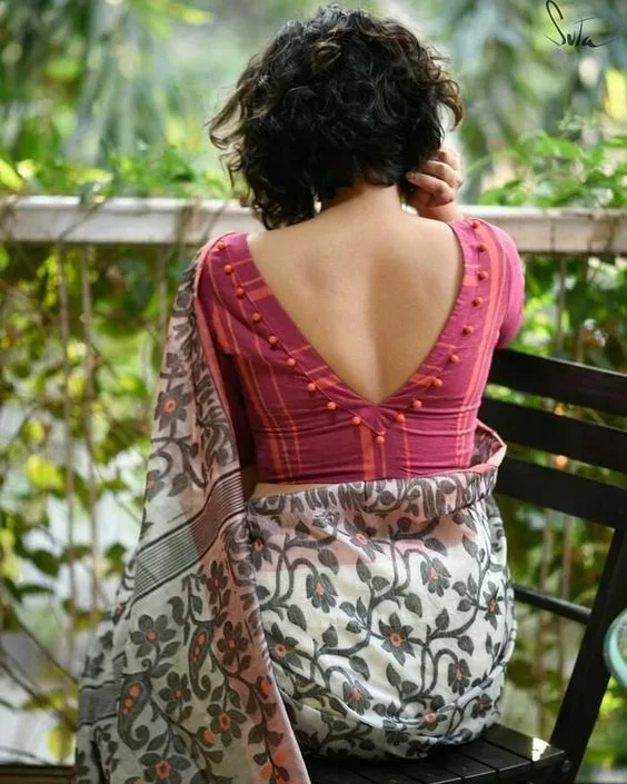 V- Neck Blouse Design