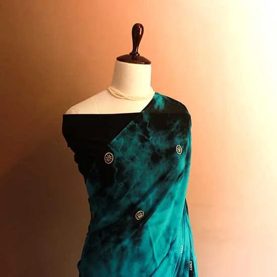 14_jpg Blue and black Tie and Die saree Georgette saree