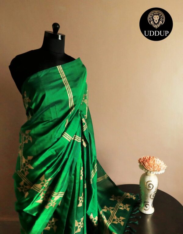 2-3-scaled_jpg Pure Handloom Parrot Green Silk Cotton Saree