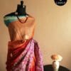 Pure Hand block Printed Red Line Tussar Saree
