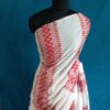20200808-102339 White linen saree with pink prints- Handloom Linen Saree
