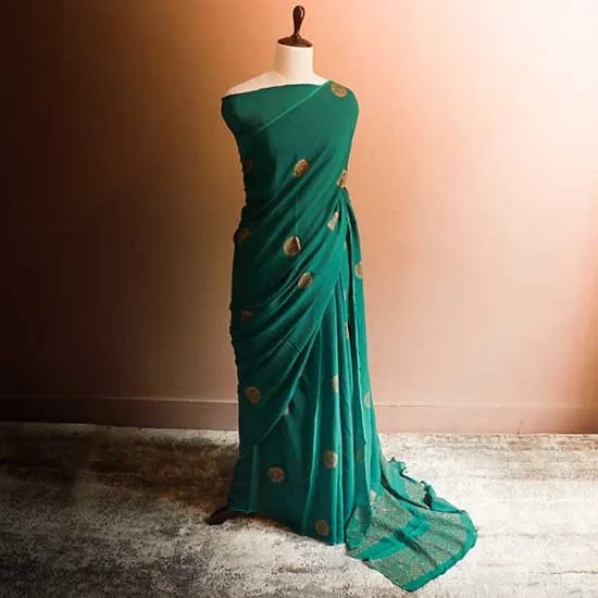 21_jpg Green colour Georgette saree
