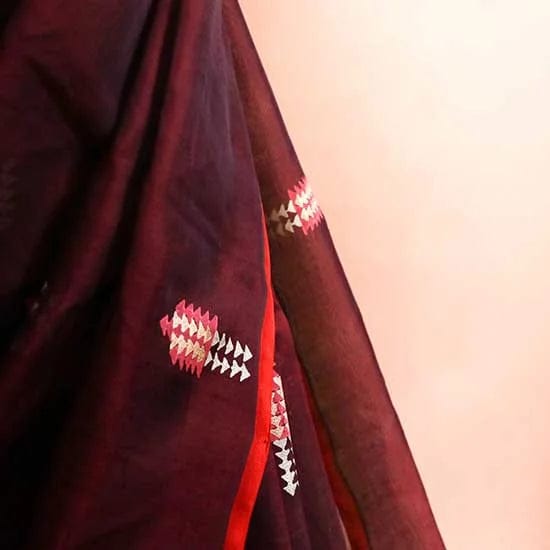 Pure Handloom Brown Silk Cotton Saree