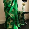 4-3-scaled_jpg Pure Handloom Parrot Green Silk Cotton Saree