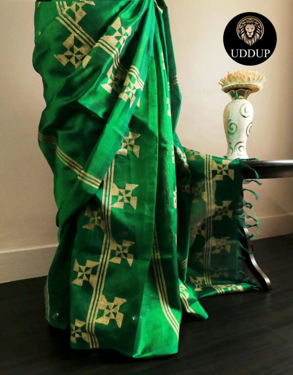 4-3-scaled_jpg Pure Handloom Parrot Green Silk Cotton Saree