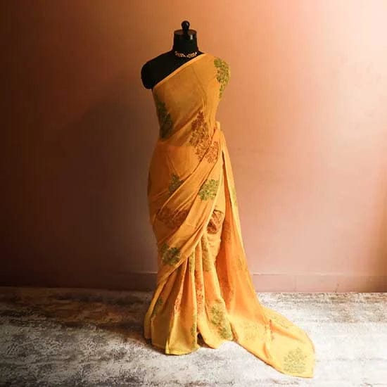 42_jpg Mustard Colour Designer Mul Cotton saree