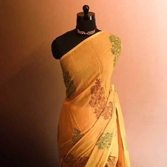 43.jpg-_1 Mustard Colour Designer Mul Cotton saree