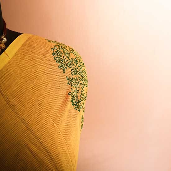 44 Mustard Colour Designer Mul Cotton saree
