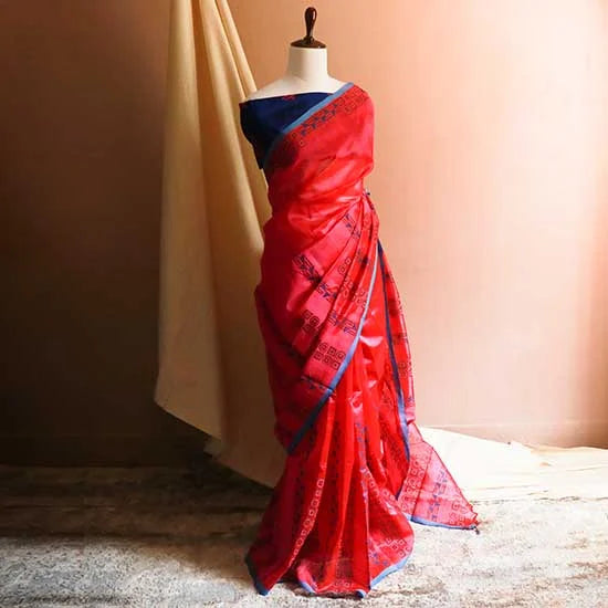 45_jpg Pure Handloom Rani Pink Silk Cotton Saree