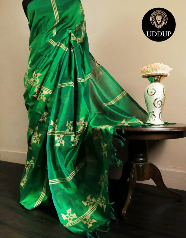 5-3-scaled_jpg Pure Handloom Parrot Green Silk Cotton Saree