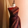 52_jpg Pure Handloom Block Printed Brown Silk Cotton Saree