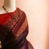 53_jpg Pure Handloom Block Printed Brown Silk Cotton Saree