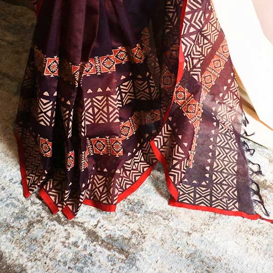 56_a935d774-010c-45d9-abd5-c146d536565b Pure Handloom Block Printed Brown Silk Cotton Saree