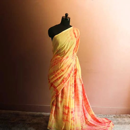 5_jpg Yellow tie and dye Designer Mul Cotton