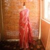 70 Peach colour designer Mul cotton saree