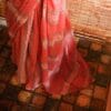 73 Peach colour designer Mul cotton saree