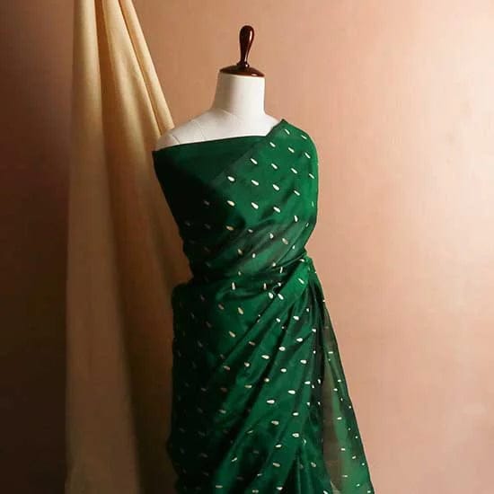 79_jpg Pure Bottle Green Handloom Silk Cotton Saree