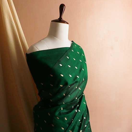 81_fecbcc9b-ca75-4d53-b523-51e50c565f1d Pure Bottle Green Handloom Silk Cotton Saree