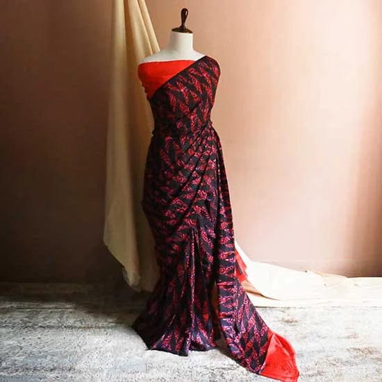 85_jpg Habutai Silk hand block Printed Saree