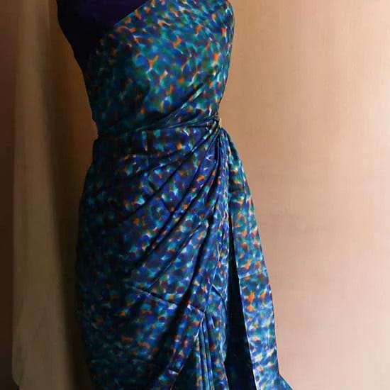 93_jpg Habutai Silk Hand Painted Saree