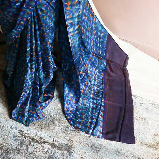 94 Habutai Silk Hand Painted Saree