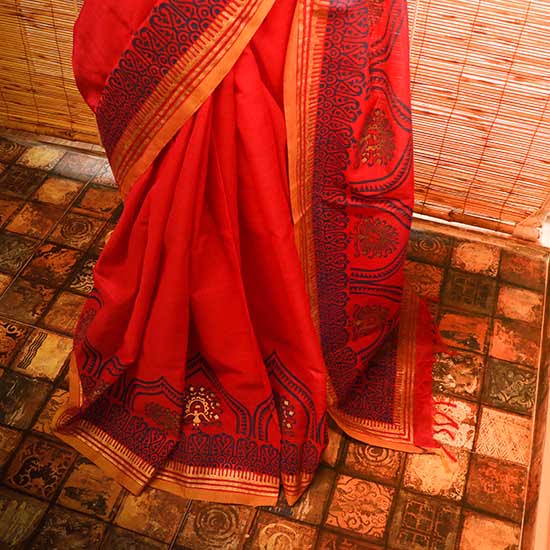 97 Pure Handloom Pink Silk Cotton Saree