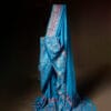 Aqua_blue_Kota_Cotton_Saree_2 Aqua blue Kota Cotton Saree, Full details