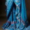 Aqua_blue_Kota_Cotton_Saree_3 Aqua blue Kota Cotton Saree , Bottom side
