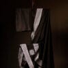 Black with White Printed Kota Cotton Saree, Close up