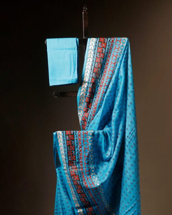 Blushing_Blue_Kota_Cotton_Saree Blushing Blue Kota Cotton Saree, close up
