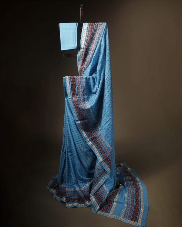 Blushing_Blue_Kota_Cotton_Saree_2 Blushing Blue Kota Cotton Saree, Full size