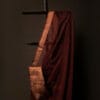 Cocoa_Charm_Brown_Kota_Cotton_Zari_Printed_Saree_2 Cocoa Charm Brown Kota Cotton Zari Printed Saree, Top side close up