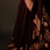 Cocoa_Charm_Brown_Kota_Cotton_Zari_Printed_Saree_3 Cocoa Charm Brown Kota Cotton Zari Printed Saree, Bottom side close up