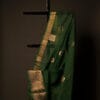 Emerald_Enchantment_Green_Kota_Cotton_Zari_Printed_Saree_3 Emerald Enchantment Green Kota Cotton Zari Printed Saree, Top side close up