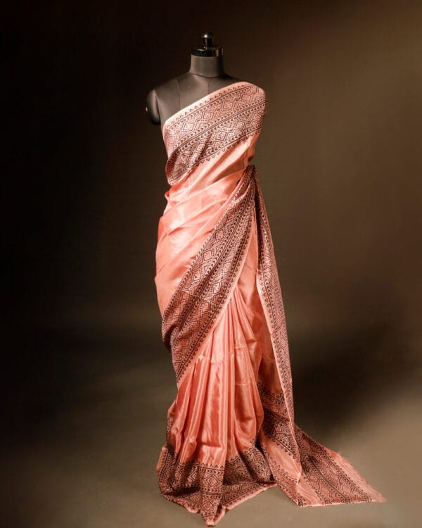 Ethereal_Peach_Blossom_colour_Fancy_Saree Ethereal Peach Blossom colour Fancy Saree, full size