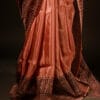 Ethereal_Peach_Blossom_colour_Fancy_Saree_2 Ethereal Peach Blossom colour Fancy Saree, Bottom side close up