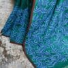 Green-Silk-cotton-With-Purple-blouse-5 Pure Hand-loom Forest Green Silk Cotton saree
