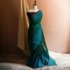 Green-Silk-cotton-with-purple-blouse_jpg Pure Hand-loom Forest Green Silk Cotton saree