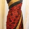 IMG-1446 Autumn Elegance Orange and Black Printed Kanchipuram Silk Saree