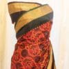 IMG-1450 Autumn Elegance Orange and Black Printed Kanchipuram Silk Saree