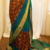 Emerald Symphony Green with Multicolor Printed Kanchipuram Silk Saree