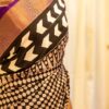 IMG-1524 Twilight Elegance Black and Purple Printed Kanchipuram Silk Saree