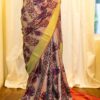 IMG-1545 Sunset Bouquet Orange and Pink Printed Kanchipuram Silk Saree