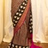 Blush Noir Pink and Black Printed Kanchipuram Silk Saree