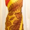 IMG-1568 Golden Sunset Yellow and Red Printed Kanchipuram Silk Saree