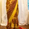IMG-1570 Golden Sunset Yellow and Red Printed Kanchipuram Silk Saree