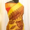 IMG-1576 Golden Sunset Yellow and Red Printed Kanchipuram Silk Saree