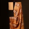 Light Brown Kota Cotton Saree, Close up