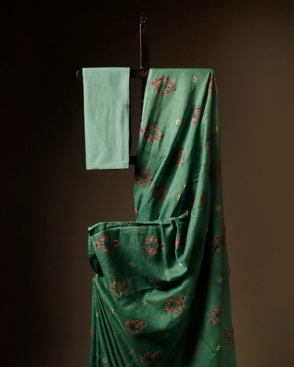 Light_Green_Kota_Cotton_Saree Light Green Kota Cotton Saree, Close up